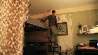 Product designer turns 271sq ft into a quottree housequot apt  Tiny Eclectic Amazing Spaces video [upl. by Vyse]