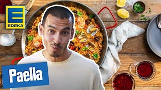 Paella Rezept  Spanischer Klassiker mit Meeresfrüchten  EDEKA [upl. by Nika]