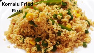 Foxtail Millet Veg Fried Rice Recipe Korralu  Easy Healthy Recipes  Diabetic Friendly Recipe [upl. by Aleyam]