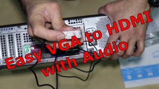 Convert vga to hdmi with audio to connect an old PC to a new TV [upl. by Ahsieym]