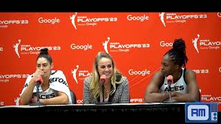 Becky HammonKelsey PlumChelsea Gray postgame Las Vegas Aces advance to 2023 WNBA Finals [upl. by Naoma580]