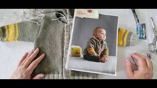 Apprendre à coudre la capuche sur le gilet paletot layette de Phildar tuto tricot 18 [upl. by Anaeerb]