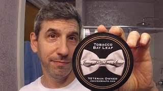 Jeeves of Hudson Street quotTobacco Bay Leafquot shave soap and aftershave  Edwin Jagger DE89 DE razor [upl. by Dorion416]