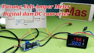 Cara Pasang Volt Ampere Meter Digital dan Step Up DC Converter [upl. by Hallvard]