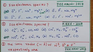 TRICK OF ISOELECTRONIC SPECIES 👉With NEET JEE questions 👍 [upl. by Ellecrad]