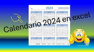 Descarga el Calendario 2024 en excel [upl. by Truman]