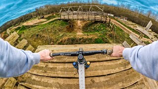 RIDING THIS RARE BIKEPARK WITH INSANE WOODEN FEATURES [upl. by Ekaj]