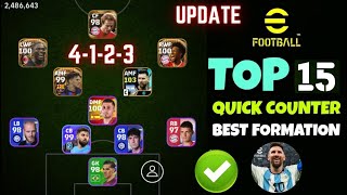 TOP 15 BEST QUICK COUNTER FORMATIONS IN EFootball 2024 Mobile  4123 Formation Efootball 2024 [upl. by Amled]