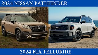 2024 Nissan Pathfinder Vs 2024 Kia Telluride Comparison details  Which SUV is Right for You [upl. by Chuu567]