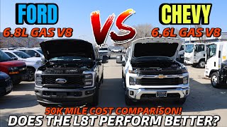 2024 Ford F250 68L VS Chevy Silverado HD 66L Gas Performance amp MPG Test Is The L8T Underpowered [upl. by Trilbi]