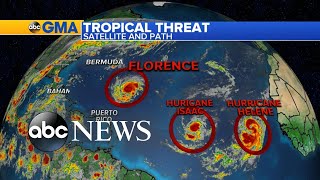 Hurricane Florence gains strength as it takes aim at East Coast [upl. by Yeruoc]