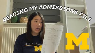 Reading My UMICH Admissions File How Did I Get In [upl. by Kyle707]