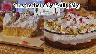 Soft Tres Leches cake recipe  Milk cake  Malai cake [upl. by Amak]