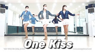 One Kiss Line Dance Demo amp Walkthrough [upl. by Assirac]