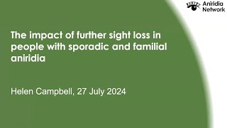 The impact of sight loss between adults with sporadic and familial aniridia [upl. by Hallie]