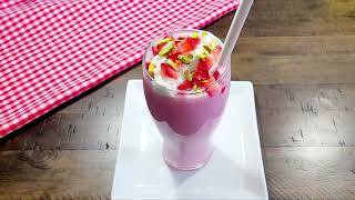 Strawberry Milkshake Recipe  Fresh Strawberry Milkshake  Strawberry Icecream Milkshake [upl. by Staford]