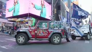 Trump Victory Car Parade drives through Times Square NYC [upl. by Bari]