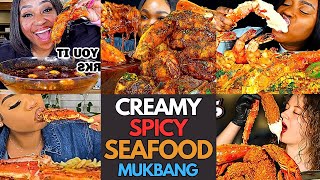 🍤😋👌Creamy Spicy Seafood Mukbang A Seafood BOIL with a Kick  MUKBANG COMPILATION🌶️🦐🦀 [upl. by Asert]