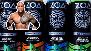 ZOA Energy Drink Review  The Rocks Divine Energy Drink  4 Flavor Taste Test [upl. by Yetah]