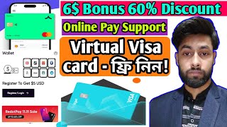 💳 5 Bonus Get A Free Virtual Visa card Redot Pay digital pay support online 2025 [upl. by Breskin]