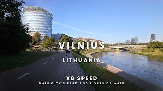 Vilnius  Lithuania  Main citys park and riverside walk  4K 60 FPS  x8 [upl. by Romine]