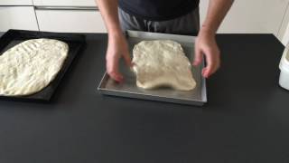 Focaccia genovese con maturazione in frigo  Parte II Stesura [upl. by Maghutte866]