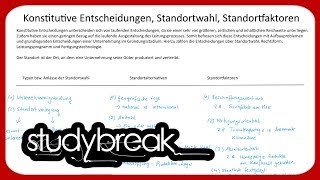 Konstitutive Entscheidungen Standortwahl Standortfaktoren  Betriebswirtschaftslehre [upl. by Early]