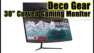 Deco Gear 30quot Curved Gaming and Professional Monitor 200Hz 1ms MPRT 2560x1080 30001 [upl. by Aanas]