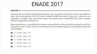 ENADE 2017 Questão 15 [upl. by Anaderol]