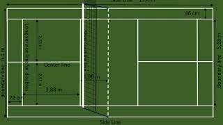 Badminton court measurement  Badminton net height [upl. by Ettedanreb]