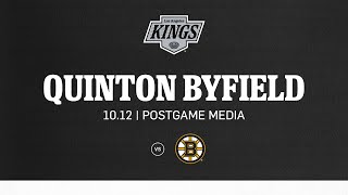 Forward Quinton Byfield  1012 LA Kings fall to Boston Bruins in Overtime [upl. by Deming]