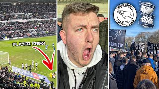 DERBY COUNTY VS BIRMINGHAM CITY  22  DERBY FANS RIOT PYROS PROTESTS amp 96TH MINUTE CARNAGE [upl. by Ivana641]