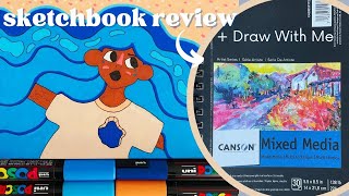 ✨Canson Artist Series Mixed Media Sketchbook Review  Draw with me✨ [upl. by Eppie]