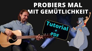 Probiers mal mit Gemütlichkeit  Das Dschungelbuch  Akustik Gitarre Tutorial [upl. by Groot]