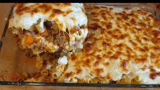 How To Make Baked Pasta With Ground Beef And Bechamel Sauce [upl. by Cheney299]