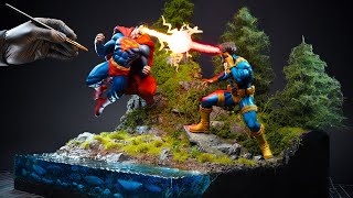 SUPERMAN vs CYCLOPS Diorama build [upl. by Gavan]