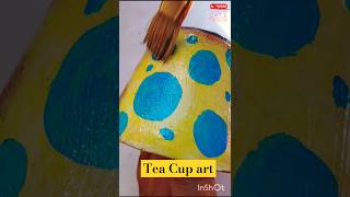 Tea Cup art by Acrylic Color shortspaintingartyoutubeshortsbottleartyoutubeshortsfeatureviral [upl. by Llimaj787]