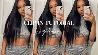 CLIP IN TUTORIAL WIGDEALER SEAMLESS CLIP INS [upl. by Iridis]