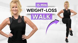 Best Walking Exercise For Weight loss  15 Minute Walk At Home Women Over 50 [upl. by Hajin]