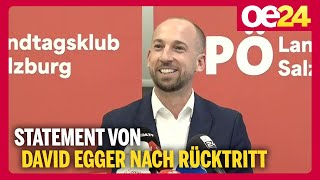 Salzburger SPÖChef David Egger tritt zurück [upl. by Bradford]