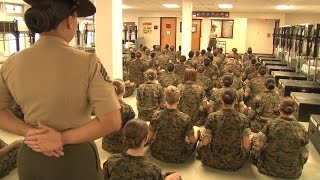 First Day Combat Training For Female US Marines  Forces TV [upl. by Finbur]