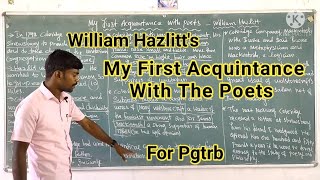 My first acquintance with the poets  pgtrbenglish [upl. by Adanar]