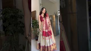 Last Minute Diwali Outfit 🔥 Lehenga from Saree grwm diwali2024 lehenga festivewear halfsarees [upl. by Mitchell508]