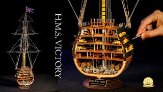 I Turned this OVER 40 Years Vintage model kit into my BEST work HMS Victory Cross Section 198 [upl. by Yssej]