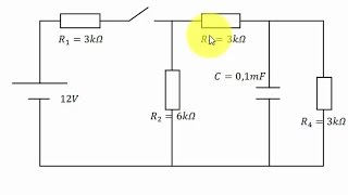 CIRCUITO CON CAPACITOR o CONDENSADOR  transitorio permanente y constante de tiempo [upl. by Nadnal]