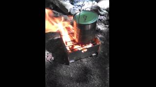 Sterno stove using wood [upl. by Ecilahs786]