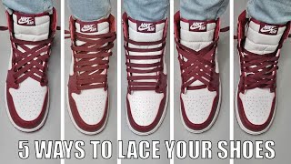 5 WAYS TO LACE UP YOUR JORDAN 1  Laces Styles [upl. by Kluge193]