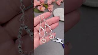 Handmade Crystal Beaded Earring  Beginners Wire Wrapped Teardrop Hanging Earrings Easy DIY Jewelry [upl. by Nortad]