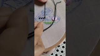 Lazy daisy  couching stitch [upl. by Nerfe]