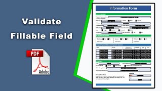 How to validate a fillable form field Data in pdf Prepare Form using Adobe Acrobat Pro DC [upl. by Hinda]